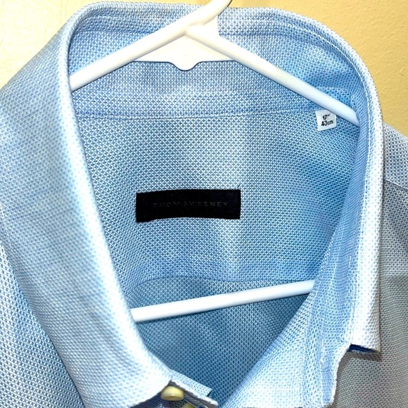 Thom Sweeney Men’s Sky Blue 100% Cotton Handmade Button Down Shirt. 17/43. - Picture 4 of 12